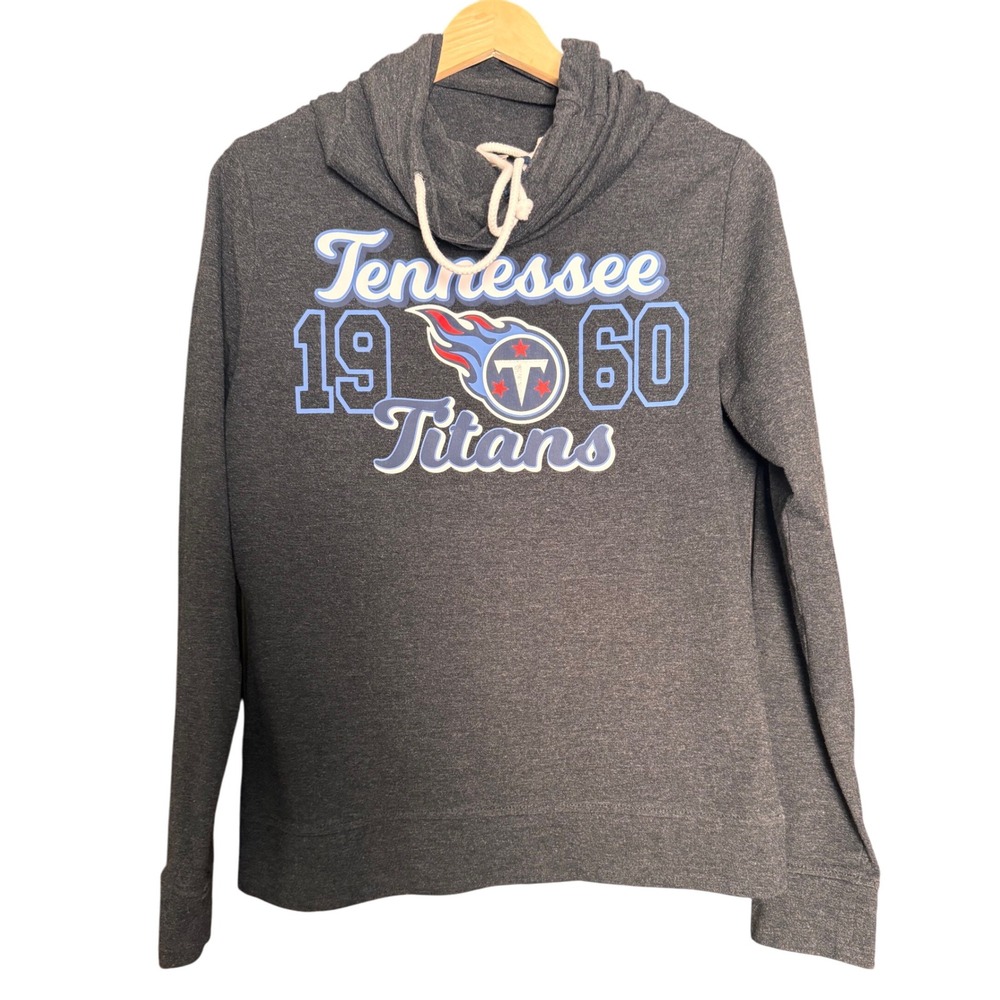 NFL Team Apparel Tennessee Titans Womens Top Gray Medium Titan‎ Up